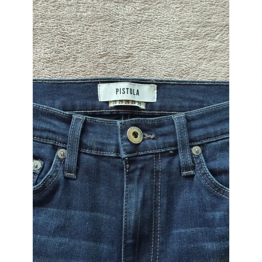 Pistola Womens‎ Mid Rise Blue Denim Skinny Raw Hem Size 26